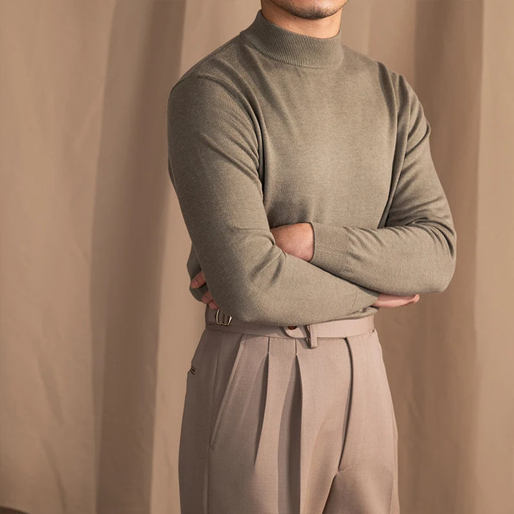 Merino Wool Half-Turtleneck Sweater
