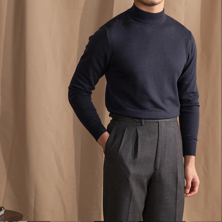 Merino Wool Half-Turtleneck Sweater