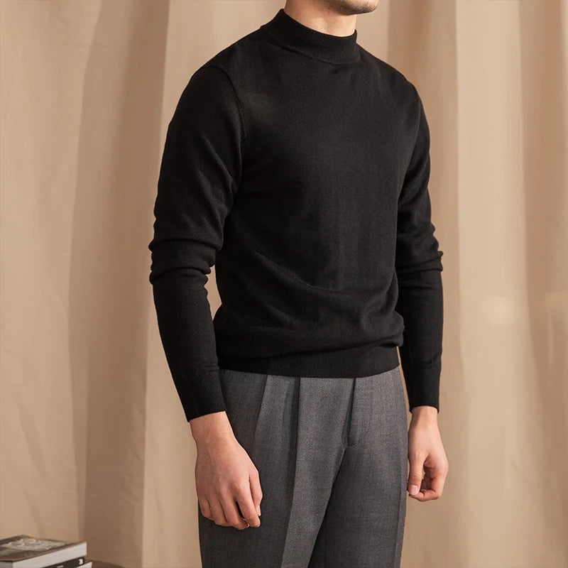 Merino Wool Half-Turtleneck Sweater