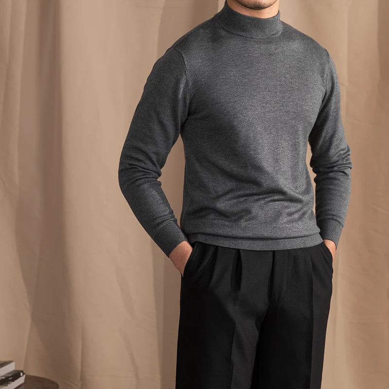 Merino Wool Half-Turtleneck Sweater