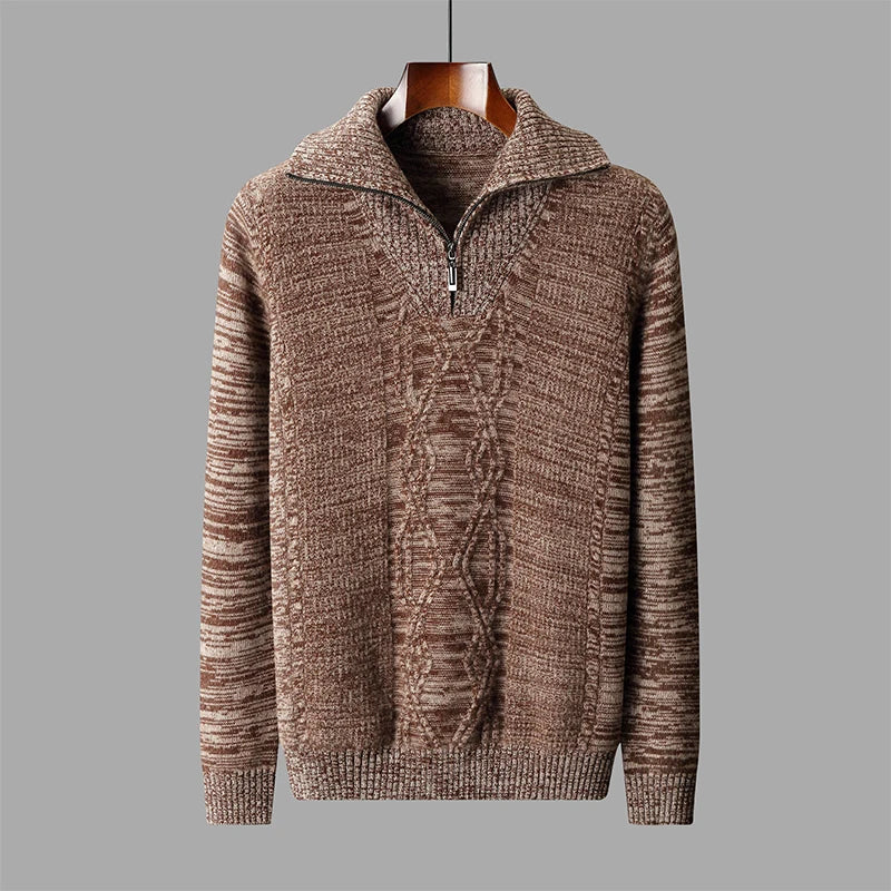 Merino Wool Half-Zip Knit Sweater