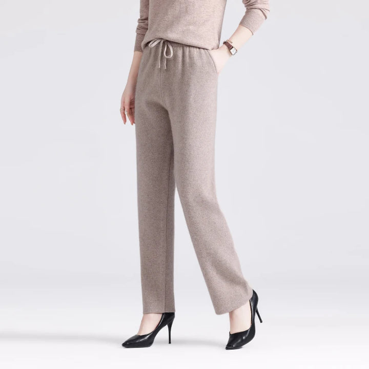 Merino Wool Knit High-Waist Pants
