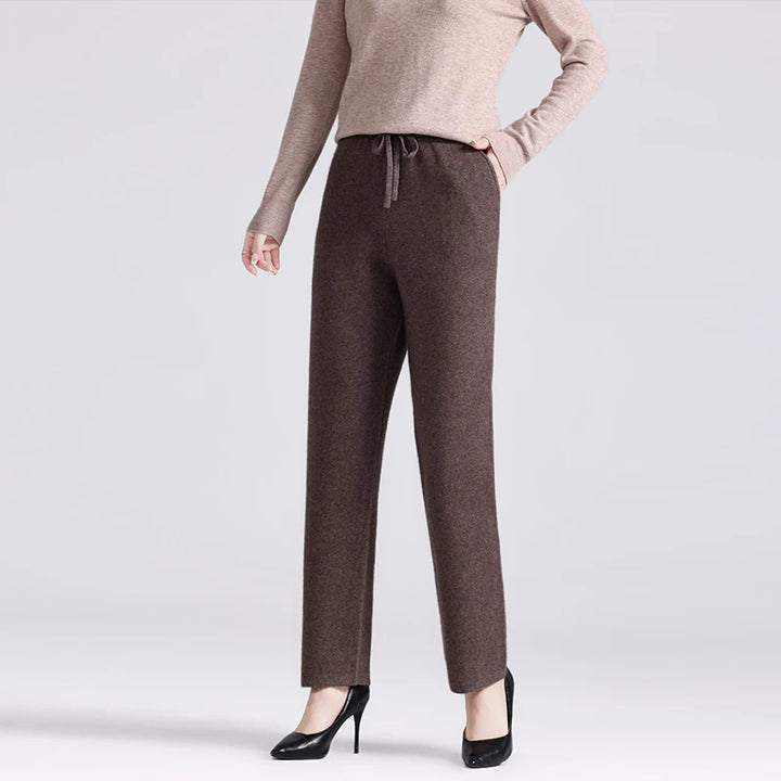 Merino Wool Knit High-Waist Pants