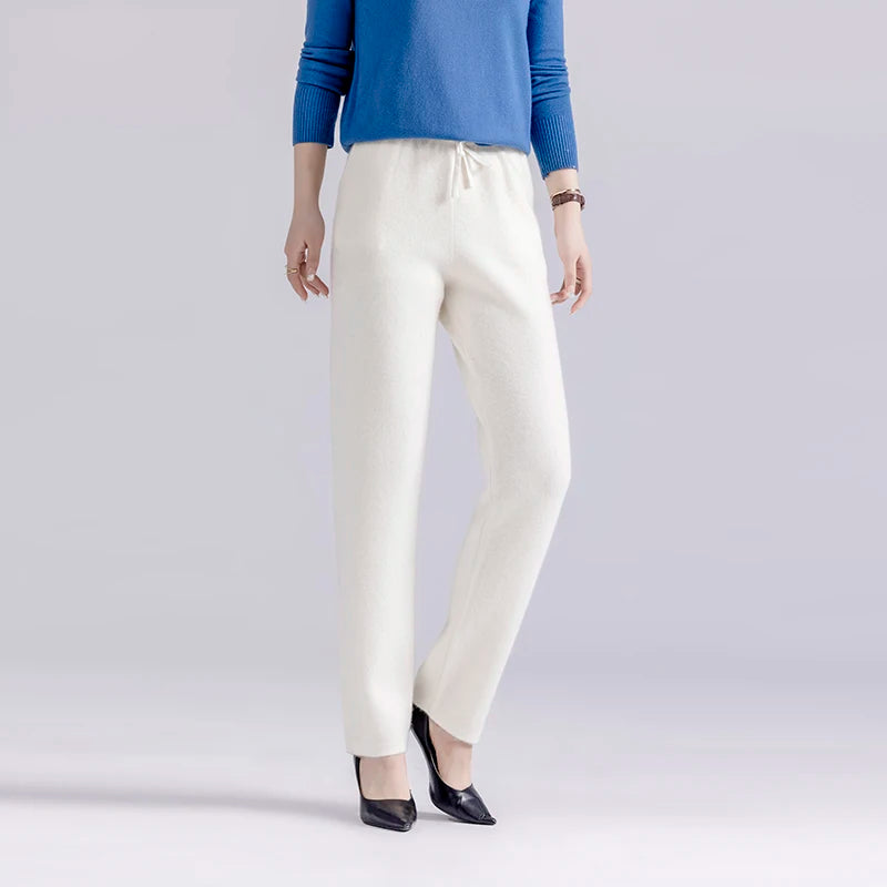 Merino Wool Knit High-Waist Pants