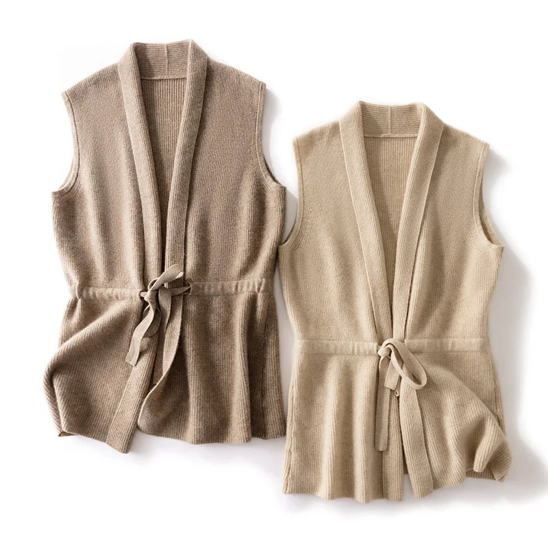 Merino Wool Knit Sleeveless Vest