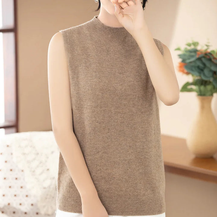 Merino Wool Sleeveless Knit Top