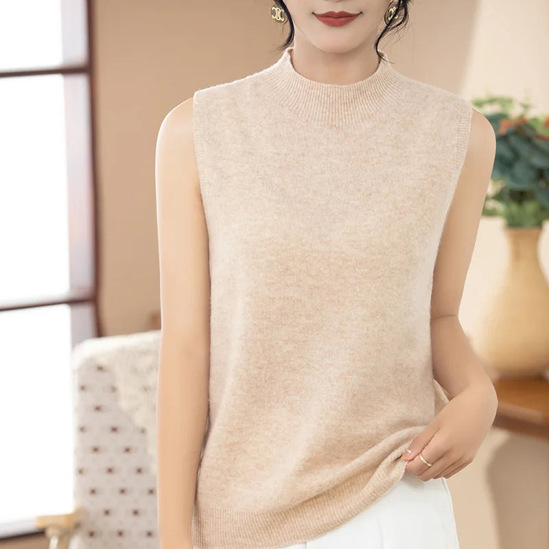 Merino Wool Sleeveless Knit Top