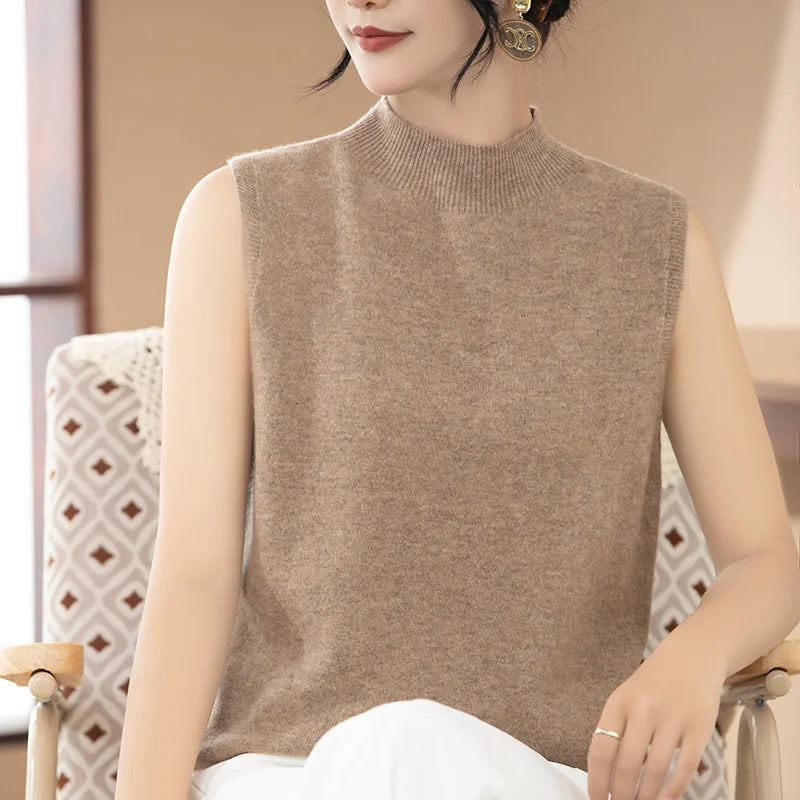 Merino Wool Sleeveless Knit Top
