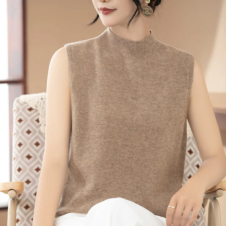 Merino Wool Sleeveless Knit Top