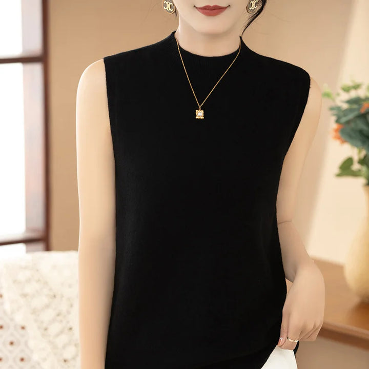 Merino Wool Sleeveless Knit Top