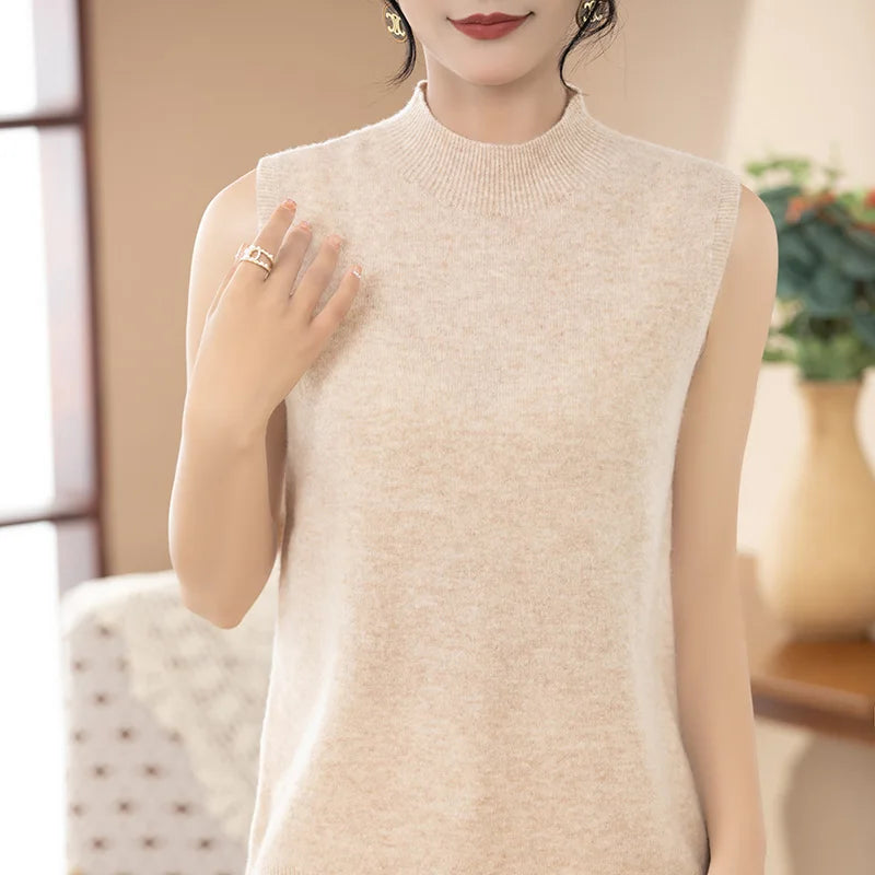 Merino Wool Sleeveless Knit Top