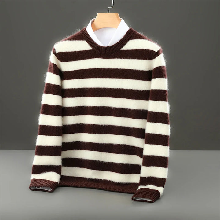 Merino Wool Striped Crewneck Sweater