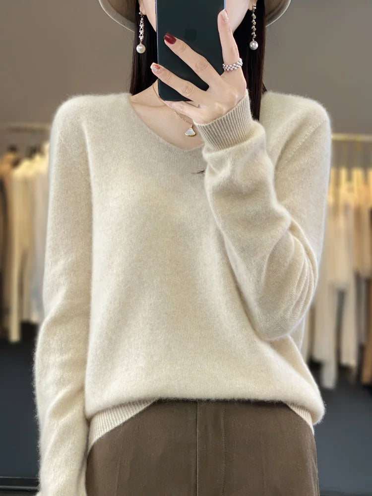  Merino Wool V-Neck Sweater