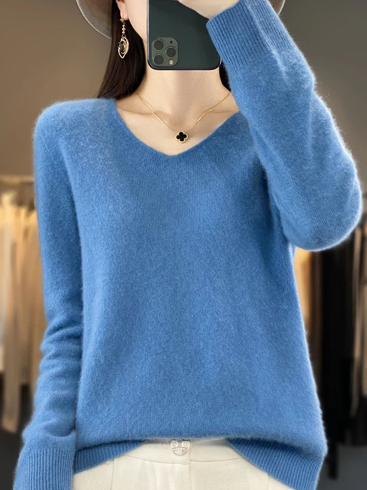  Merino Wool V-Neck Sweater