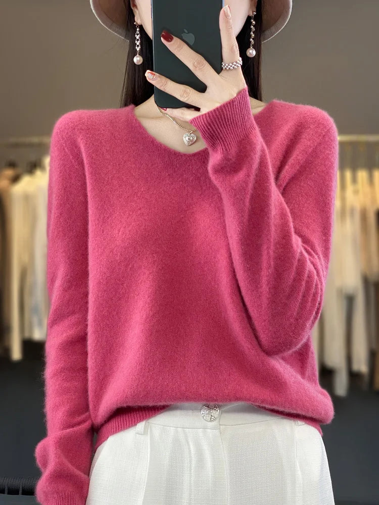  Merino Wool V-Neck Sweater