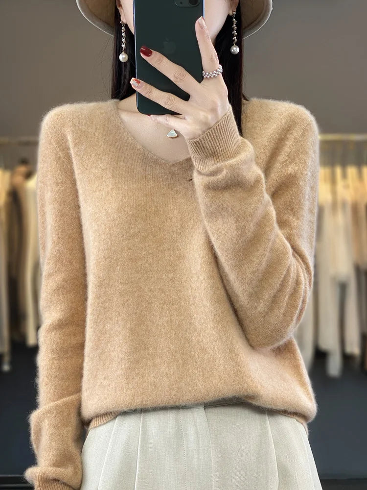  Merino Wool V-Neck Sweater