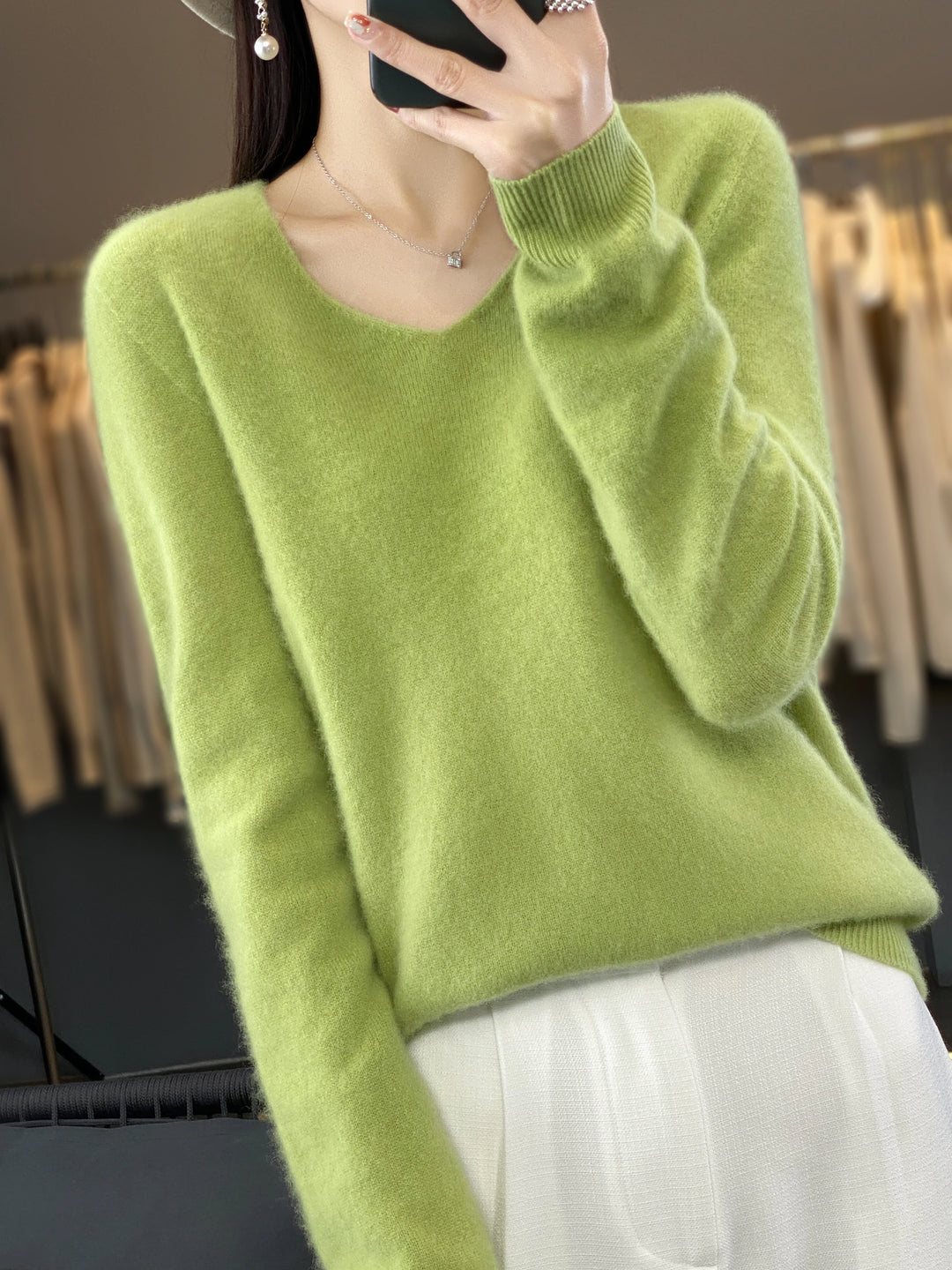  Merino Wool V-Neck Sweater