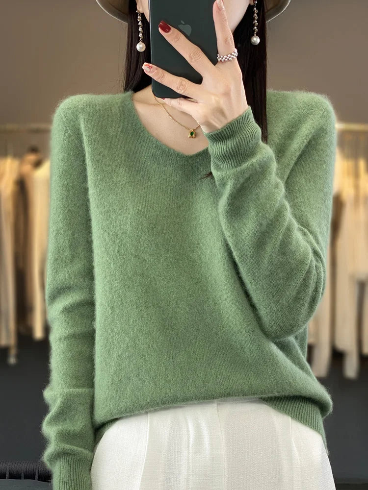  Merino Wool V-Neck Sweater