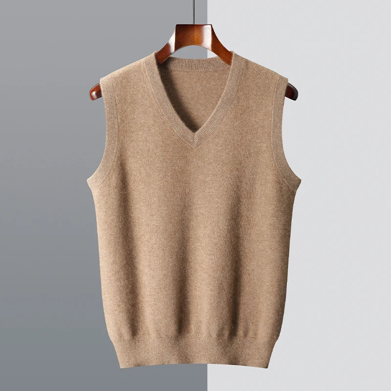 Merino Wool V-Neck Sweater Vest