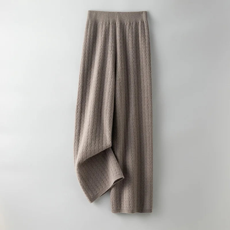 Merino Wool Wide-Leg Knit Pants