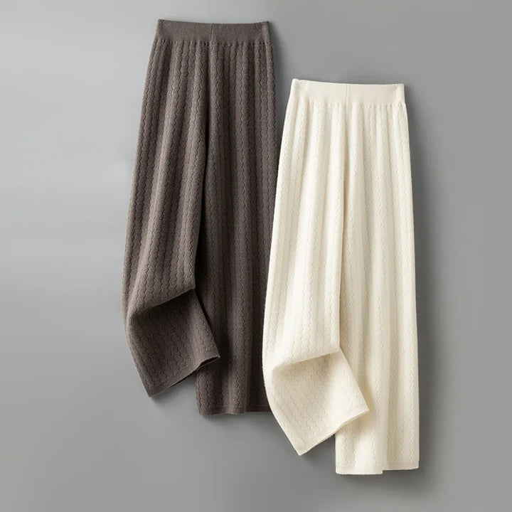 Merino Wool Wide-Leg Knit Pants