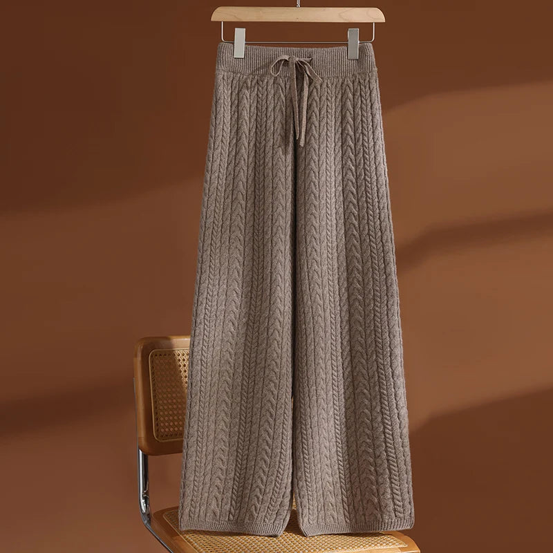 Merino Wool Wide Leg Trousers