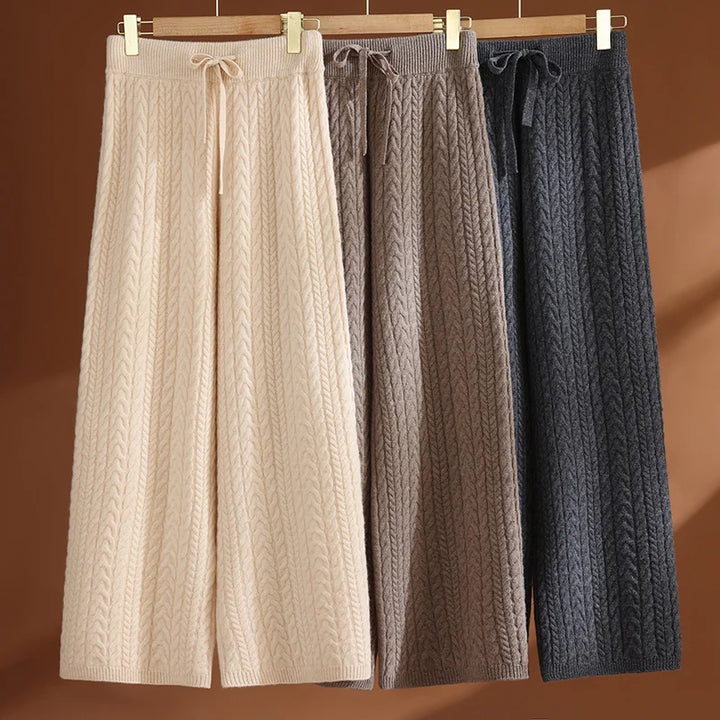Merino Wool Wide Leg Trousers