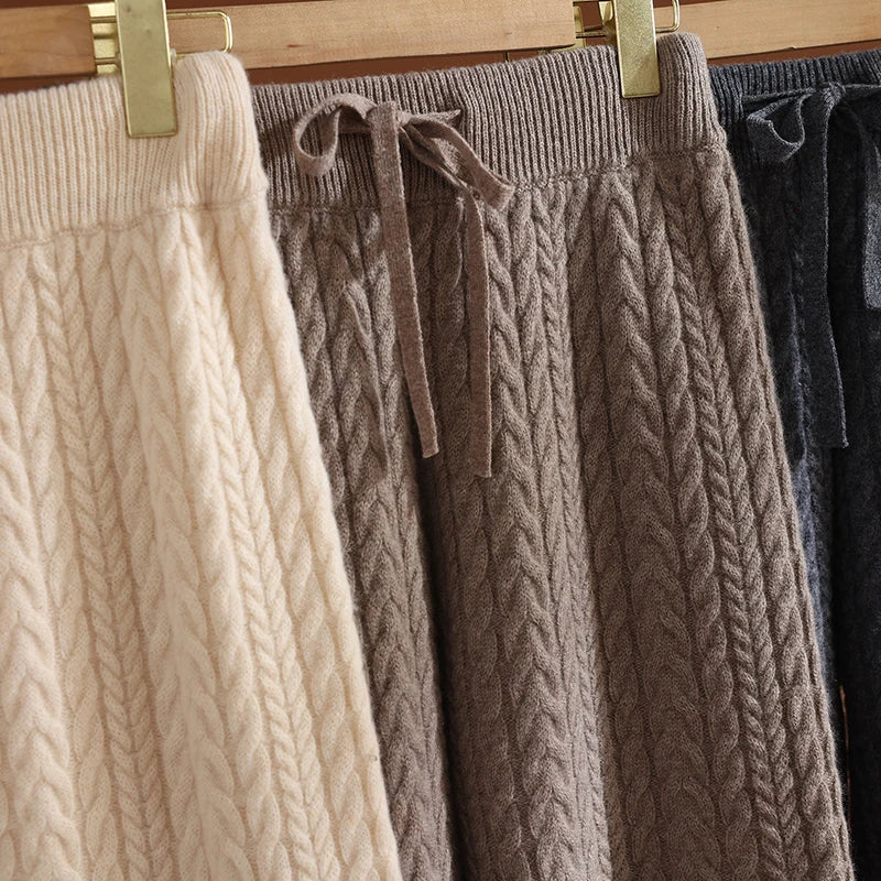 Merino Wool Wide Leg Trousers