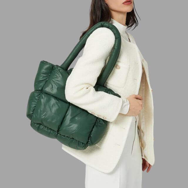 Metallic Puffer Tote Bag Designer Handbag