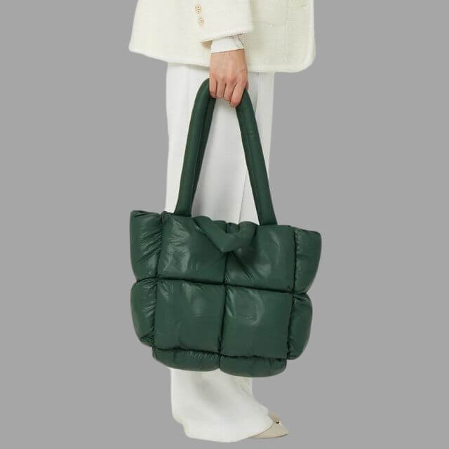 Metallic Puffer Tote Bag Designer Handbag