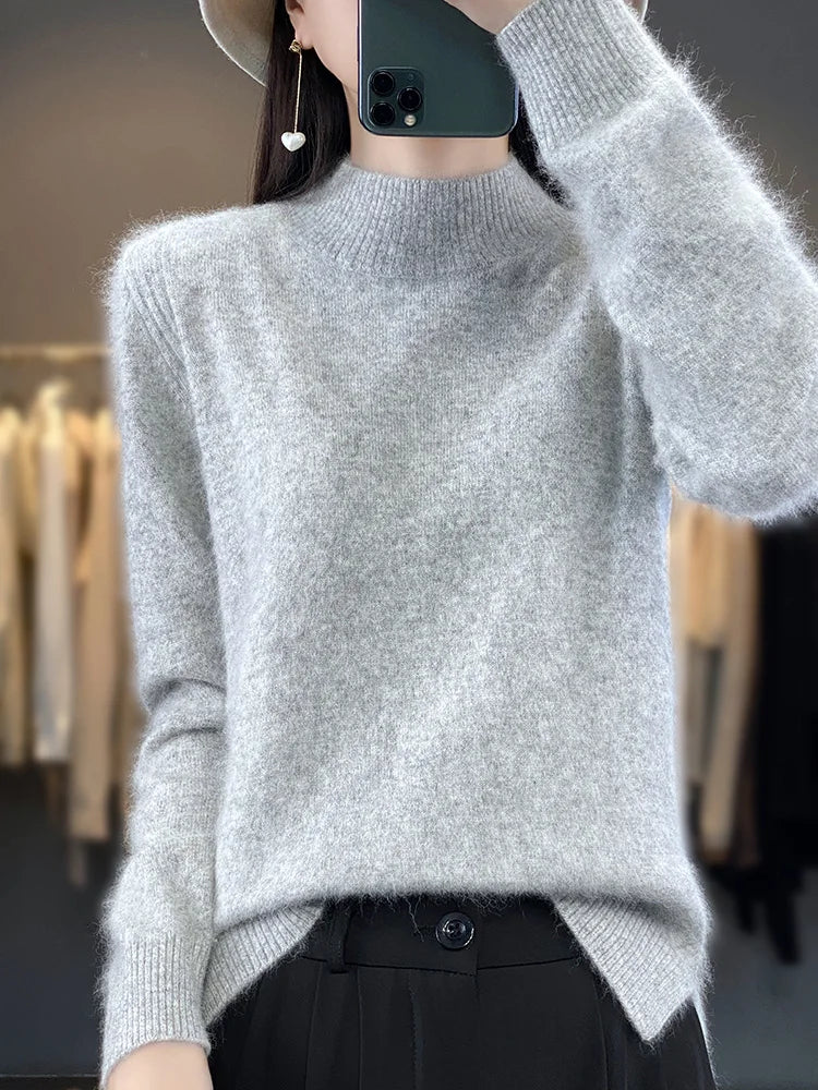 Mink Cashmere High-Neck Sweater