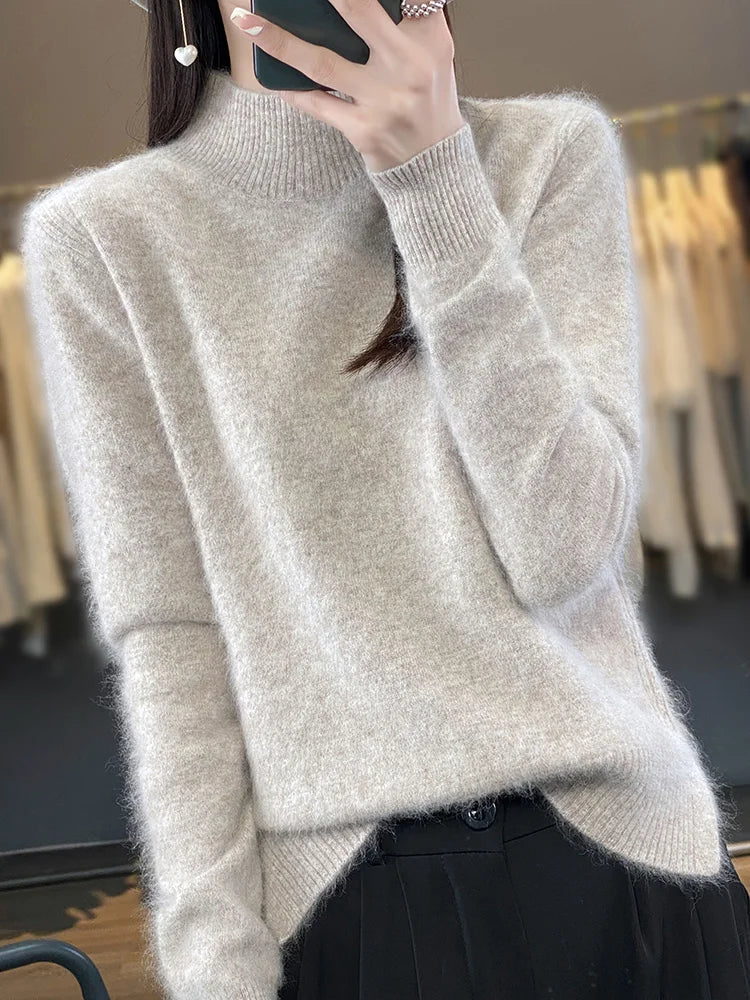 Mink Cashmere High-Neck Sweater