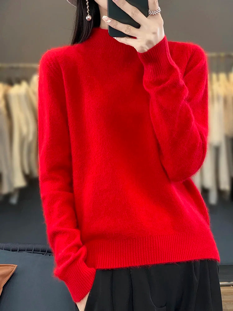 Mink Cashmere High-Neck Sweater