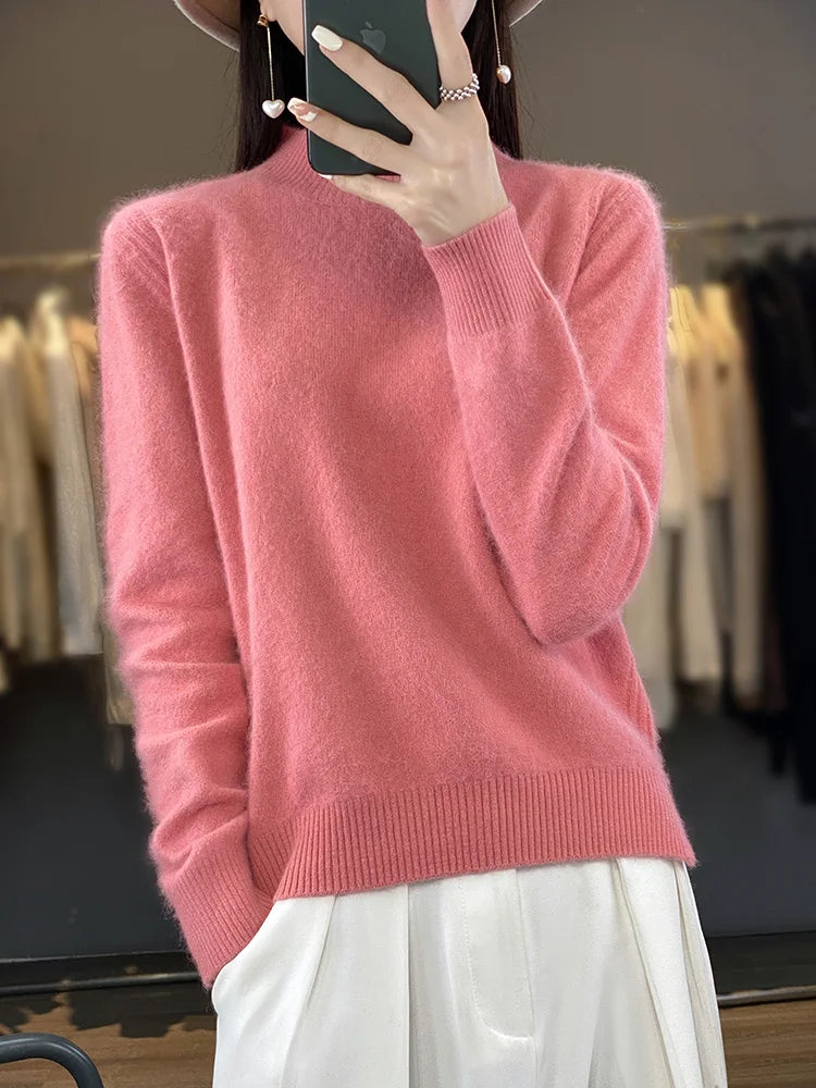Mink Cashmere High-Neck Sweater