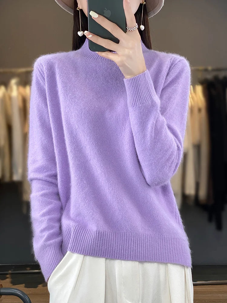 Mink Cashmere High-Neck Sweater
