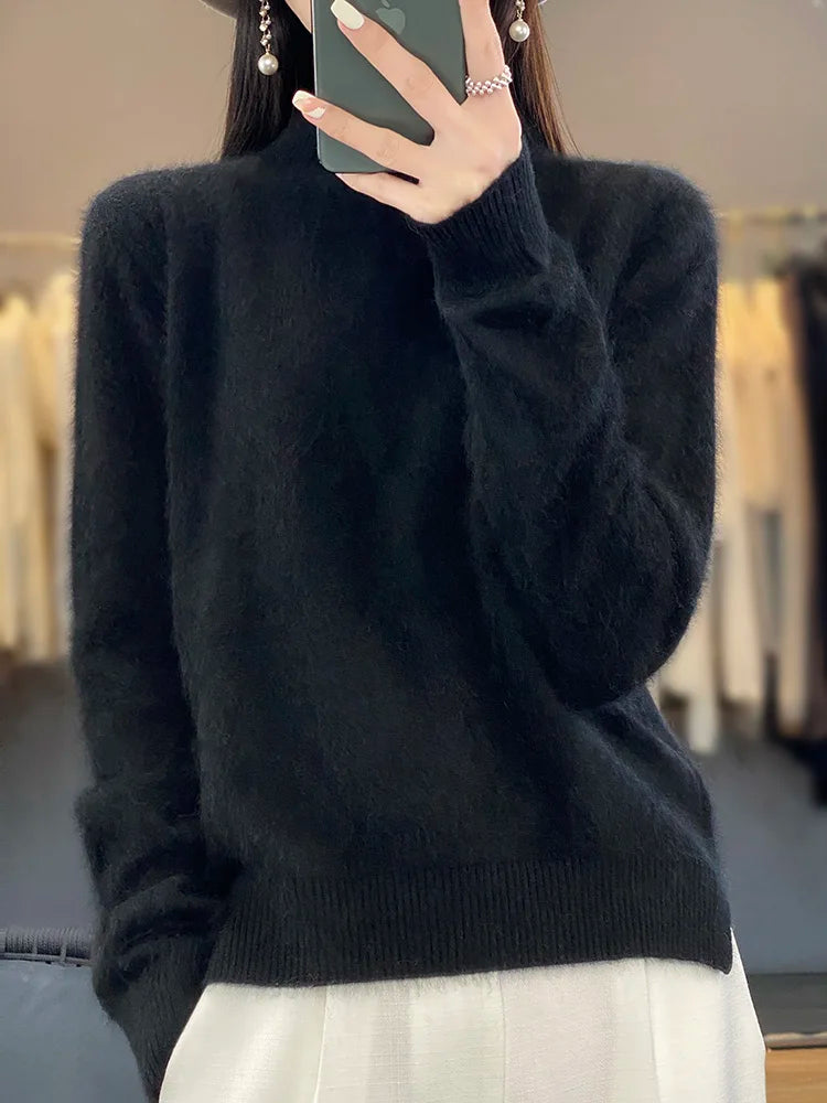 Mink Cashmere High-Neck Sweater