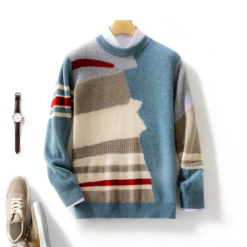 Modern Abstract Pattern Knit Sweater