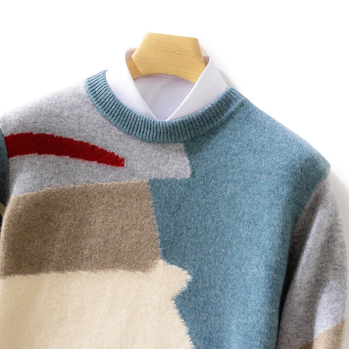 Modern Abstract Pattern Knit Sweater