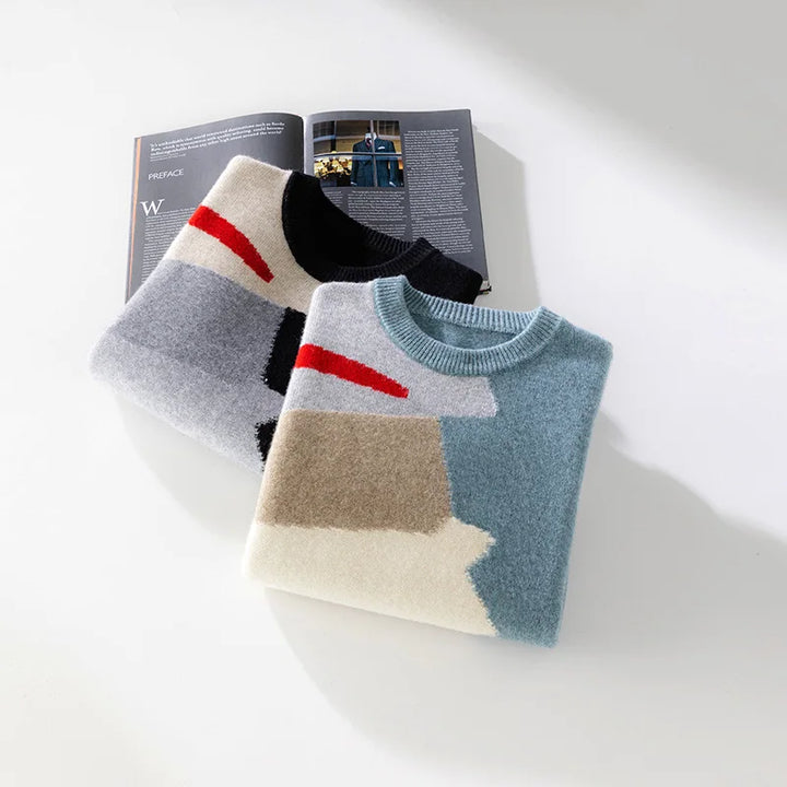 Modern Abstract Pattern Knit Sweater