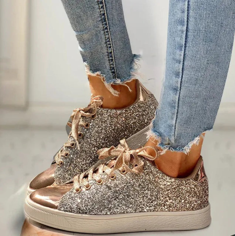 Modern Low Top Glitter Sneakers