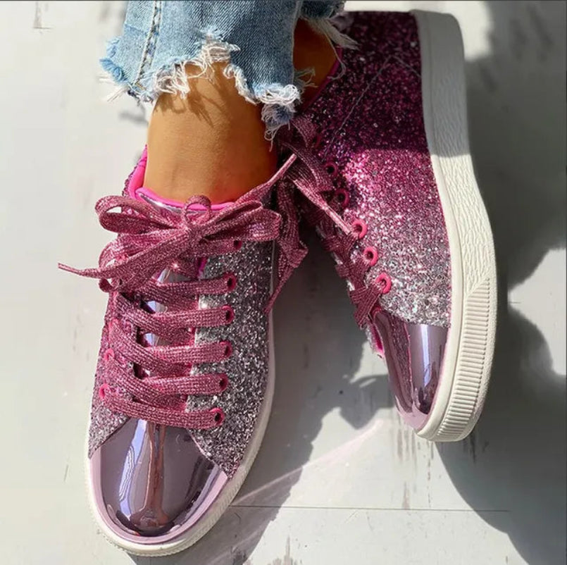 Modern Low Top Glitter Sneakers