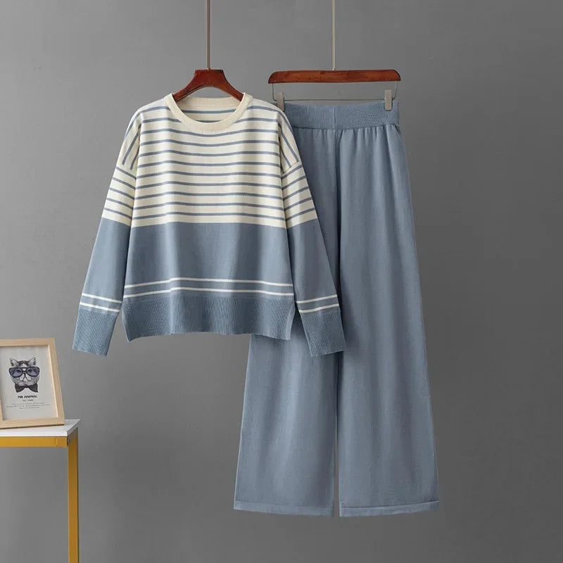 Modern Stripe Knit Lounge Set
