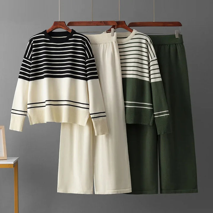 Modern Stripe Knit Lounge Set