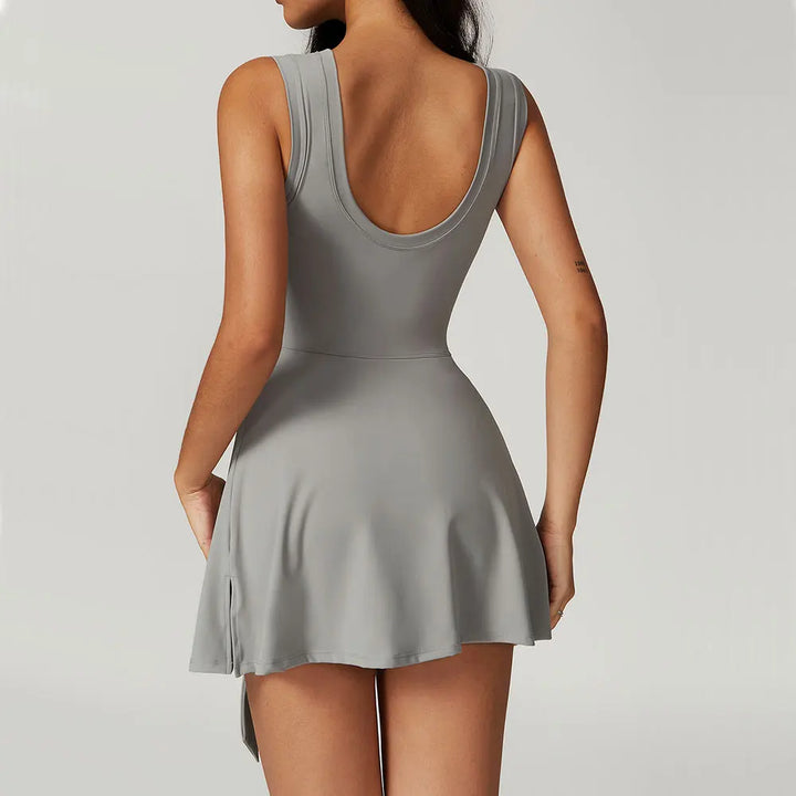 One Piece Yoga Romper Skirt Set