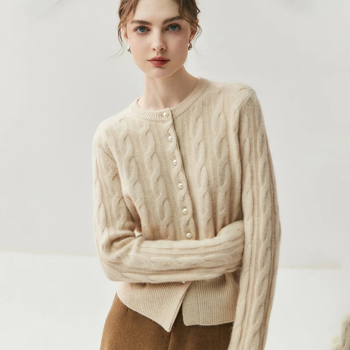  Pearl Button Cashmere Cardigan