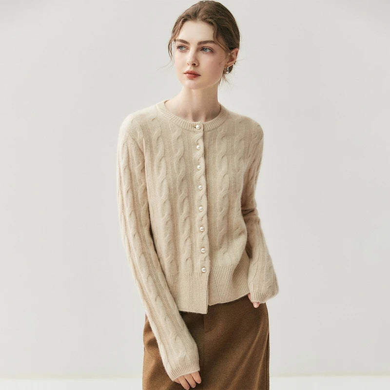  Pearl Button Cashmere Cardigan