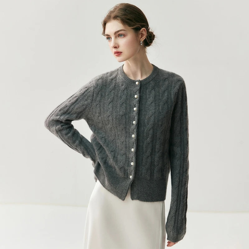  Pearl Button Cashmere Cardigan
