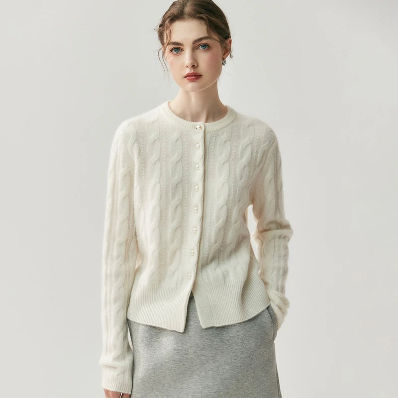  Pearl Button Cashmere Cardigan