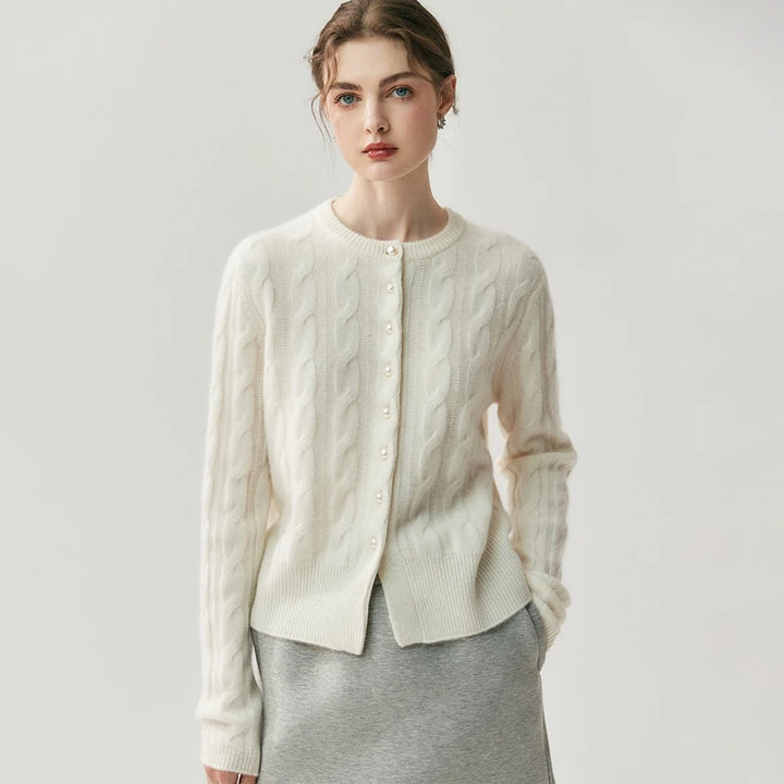  Pearl Button Cashmere Cardigan