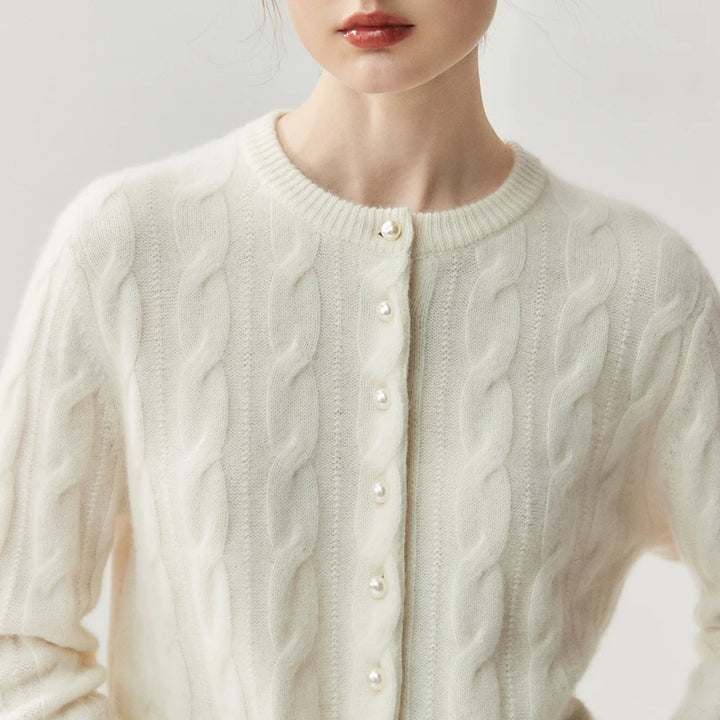  Pearl Button Cashmere Cardigan